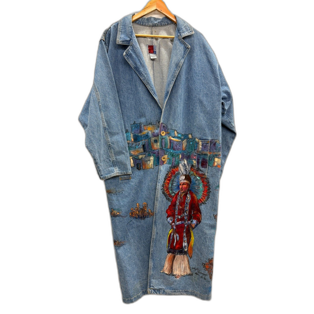 Vintage Sunbelt Denim Jacket, Hand Painted M/L